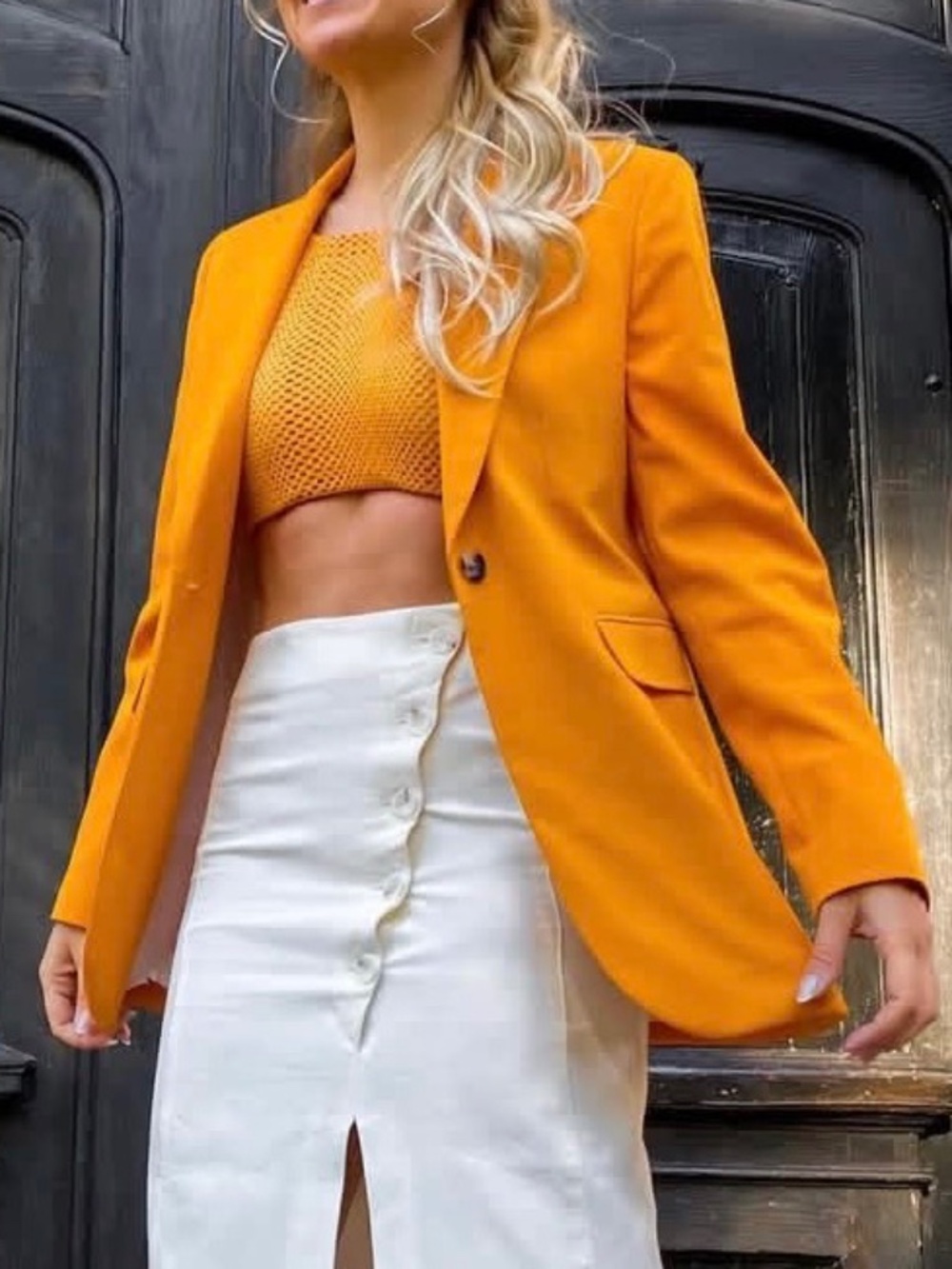 Zara orange blazer